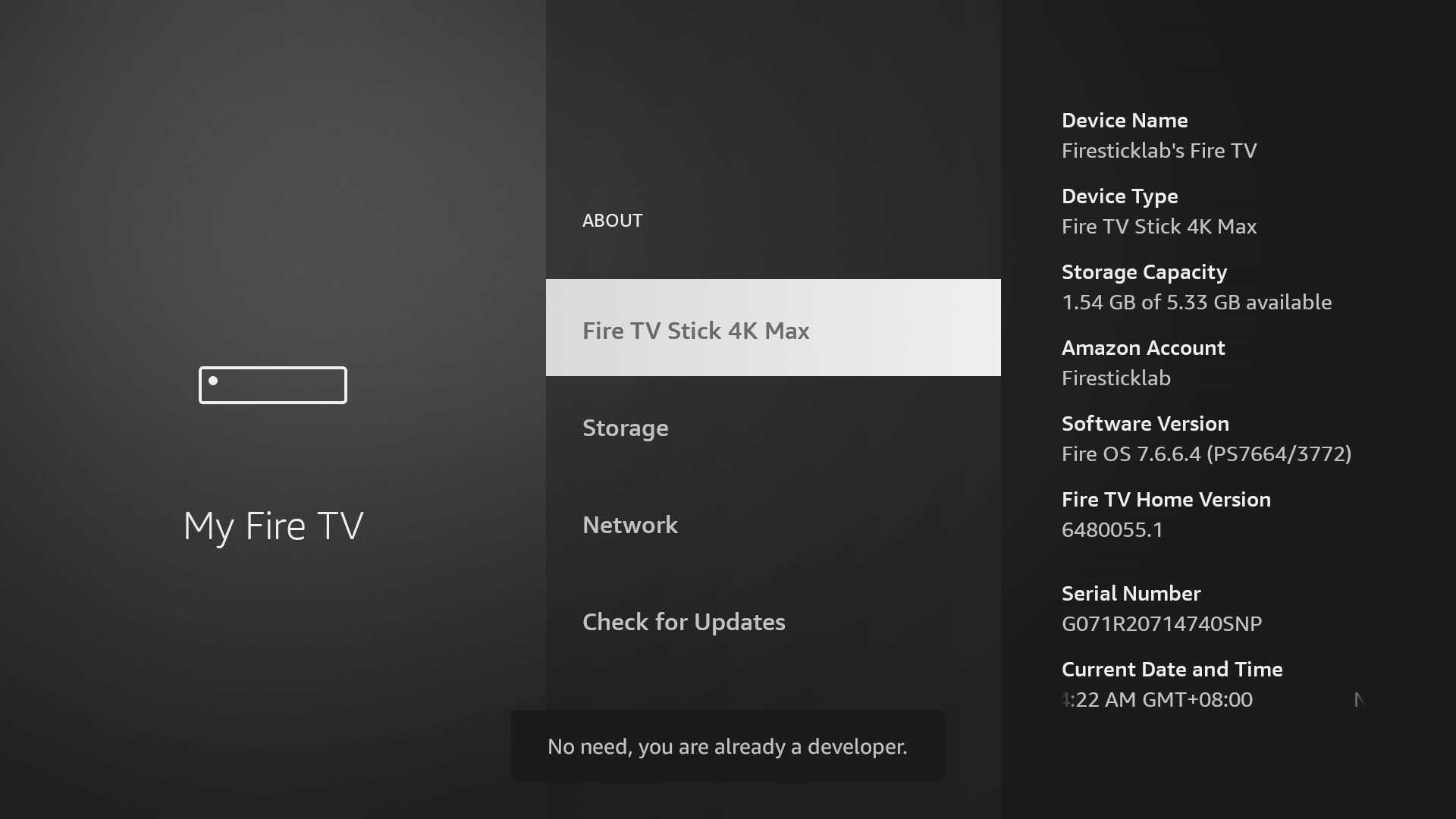 Firestick Developer Options